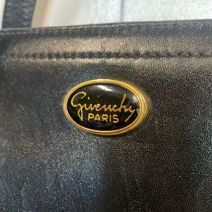 Rare vintage Givinchy Paris frame purse. Black leather, two- tone hardware. MCM